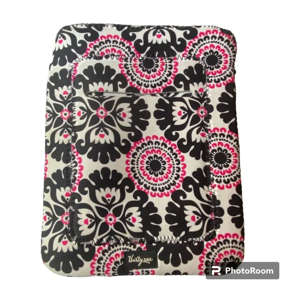 Thirty One Tote A Tablet Sleeve Case Pink Pop Print 8 x 10 Soft Pocket